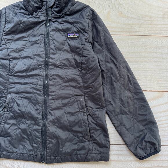 Patagonia Kids Nano Puff Primaloft Jacket Size M (10) Diamond Quilted Navy Blue - Picture 4 of 11